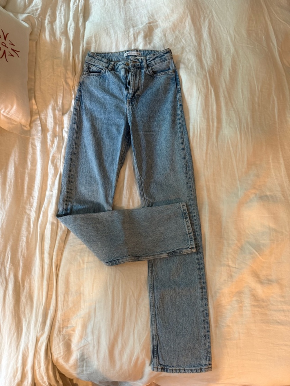 Zara Light Blue Straight Leg Jeans